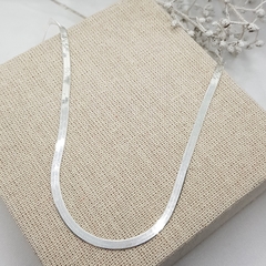 Corrente Lisa Laminada 3mm 40 cm Prata 925 na internet