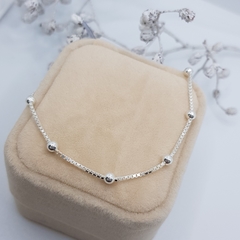 Pulseira Veneziana Bolinha 2mm 18 cm Prata 925 - PratasArcanjo