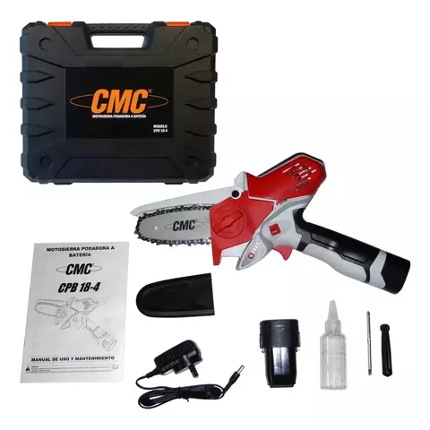 Motosierra podadora a batería CMC CPB 18-4 (2 baterías y cargador)