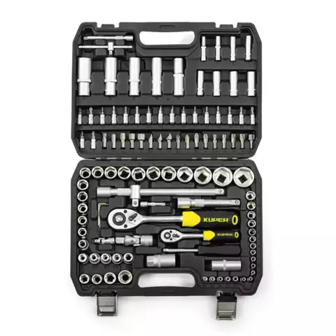 Juego de bocallaves y accesorios Kuper 108 pzas 1/4" y 1/2" CR-V - comprar online