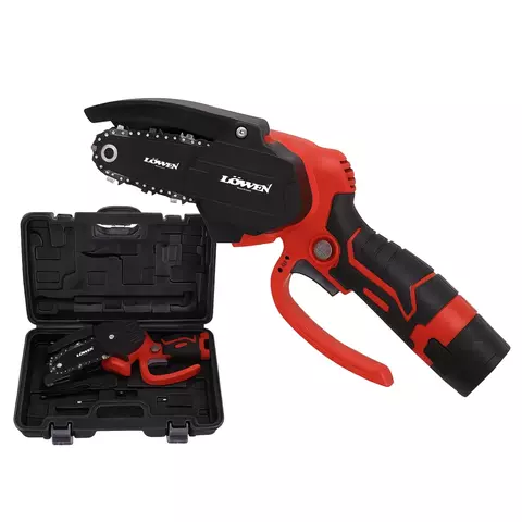 Mini motosierra de mano Lowen 12 V (2 baterías y cargador) - comprar online
