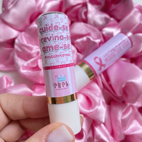 Protetor Labial Manteiga de Cacau Personalizado - Outubro Rosa
