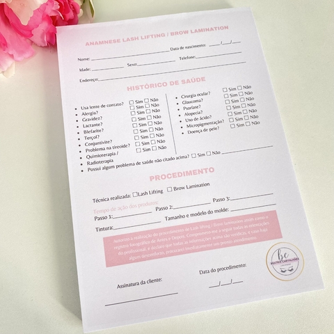 Bloco de Anamnese Personalizado - A5