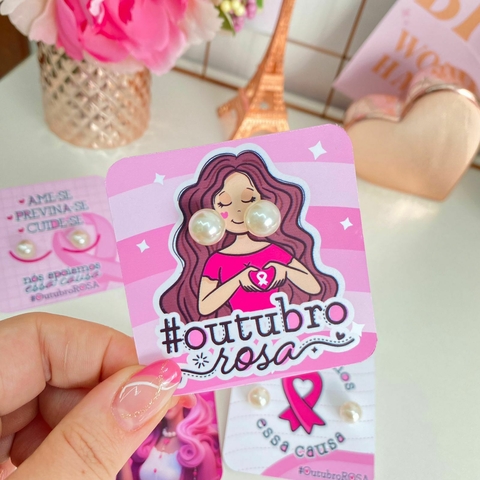 Tag com Brinco - Outubro Rosa