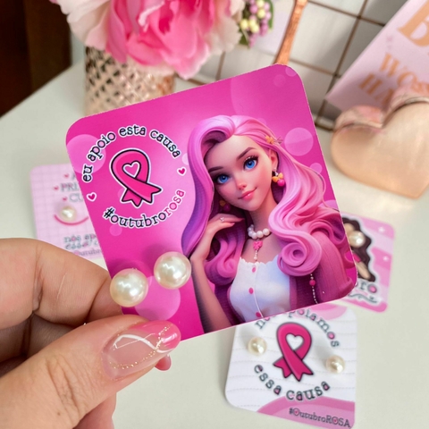 Tag com Brinco - Outubro Rosa