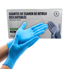GUANTE EXAMEN NITRILO AZUL X100U - comprar online