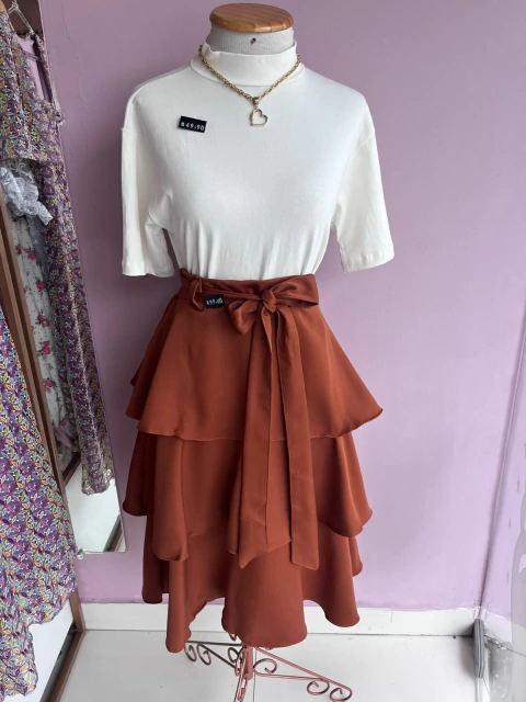 Saia Claudia - Telha - comprar online