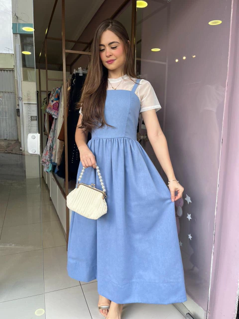 Vestido Camponesa - Azul bebê - comprar online