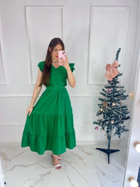 Vestido Laura -Verde Bandeira