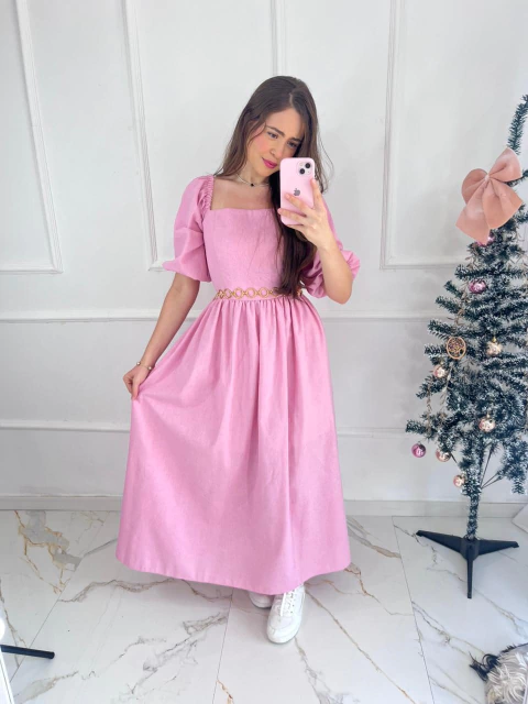 Vestido Milena - Rosa bebê