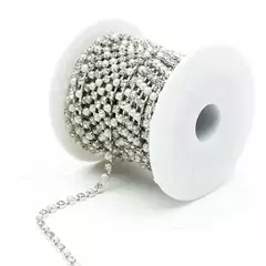 Corrente de Strass/Pérola Prata - nº 10 CR2 na internet