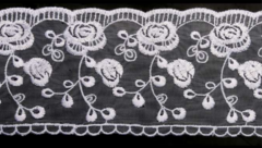 Tule Bordado floral CRL-05 9,7cm ROLO 13,7mt - comprar online