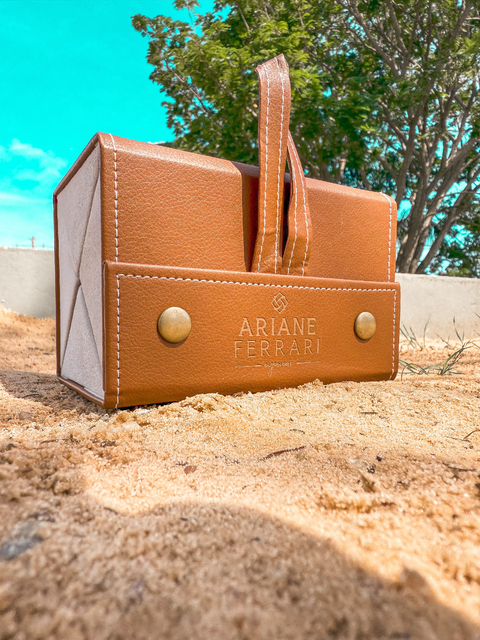 ESTOJO PARA VIAGEM 4 LUGARES MARROM