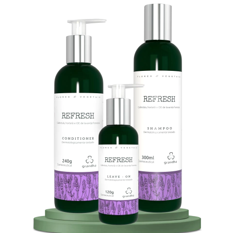 PARA COURO SENSÍVEL E COM DERMATITE- KIT REFRESH (FLORES & VEGETAIS)