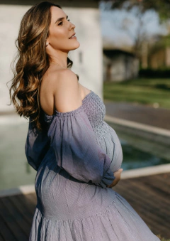 Vestido Isabela (vichy pequeno azul marinho)