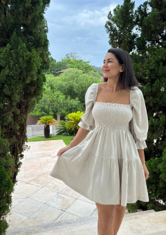 Vestido Marina curto cru