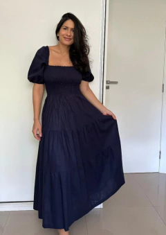 Vestido Ester Azul Marinho na internet