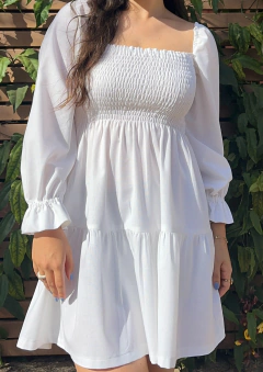 Vestido Marina curto (mangas longas) - Três Flores Ateliê