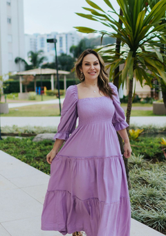 Vestido Marina Orquídea cropped com fru-fru - loja online