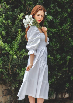 Vestido Olívia Branco renda Fiore na internet