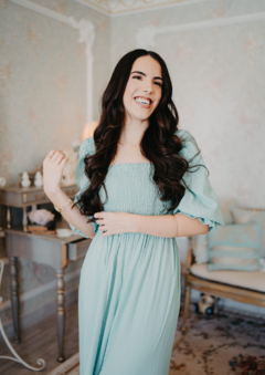 Vestido Vitória Verde Menta - Três Flores Ateliê