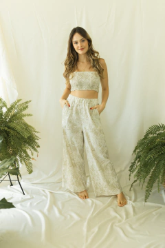 Conjunto Nicole estampa costela-de-adão bege - comprar online