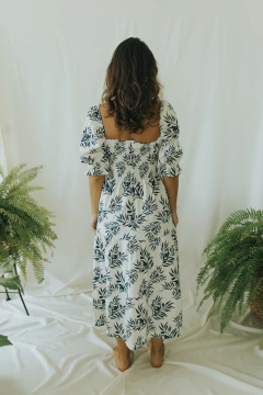 Vestido Luciana estampa azul-marinho - comprar online