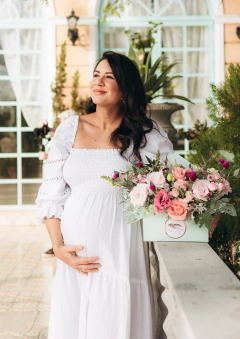 Vestido Olívia longo branco - renda tulipa - Três Flores Ateliê