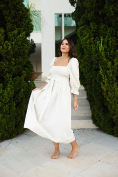 Vestido Jacque Cru - Três Flores Ateliê