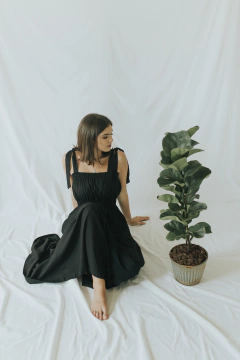 Vestido Fernanda Preto - Três Flores Ateliê