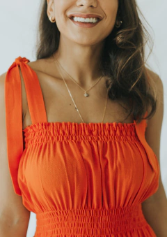 Vestido Fernanda Laranja - comprar online