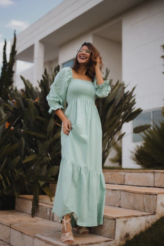 Vestido Vitória Verde Menta na internet