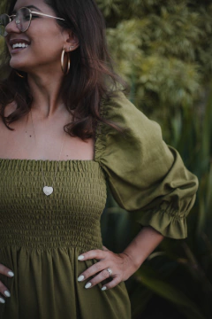 Vestido Marina Verde Oliva (cropped) - loja online