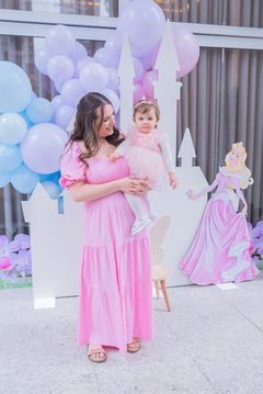 Vestido Luciana rosa - Três Flores Ateliê