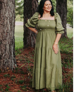 Vestido Marina Verde Oliva (cropped) - loja online