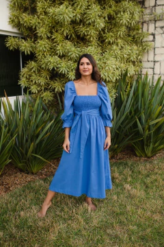 Vestido Jacque Azul - Três Flores Ateliê