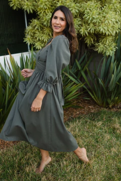 Vestido Jacque Verde Militar