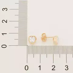 Brinco solitário ROMMANEL folheado a ouro 18k com zircônias em coração - tam.único 5203320006 - ENACESSORIOS • Elâine Nascimento