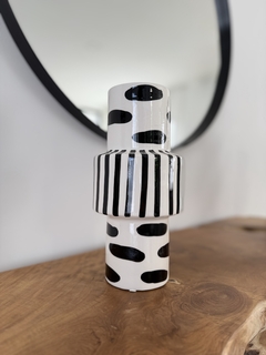 Florero Bauhaus Blanco y Negro Mediano - comprar online