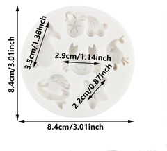 Molde silicona marino x6 (ballena, cangrejo) - comprar online