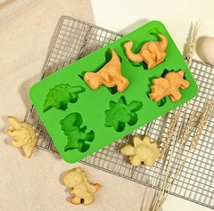 Molde silicona dinos x 6 grandes