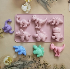Molde silicona dinos x 6 grandes