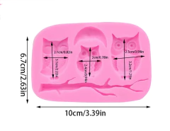 Molde silicona búhos x 3 - comprar online