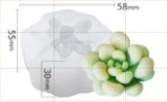 Molde de silicona suculenta mediana (L o B) - comprar online
