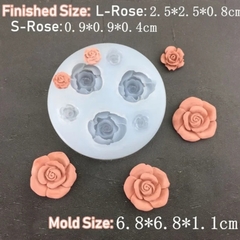 Molde de silicona rosas x6 dos tamaños - comprar online