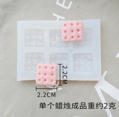 Molde de silicona galletitas x 6 cuadrado - comprar online