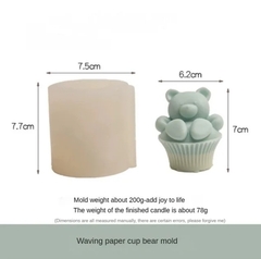Molde silicona oso cupcake con patitas en internet