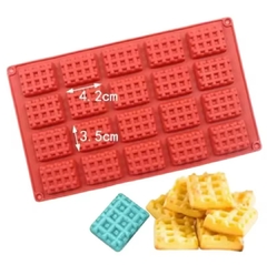 Molde silicona mini wafles rectangulares x 20 - comprar online