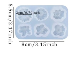 Molde silicona flores 3d x6 chicas - Nonnalucia