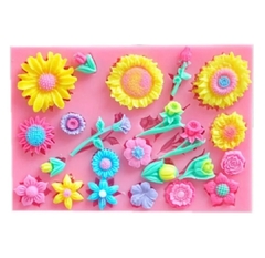 Molde silicona flores varias x22 - comprar online